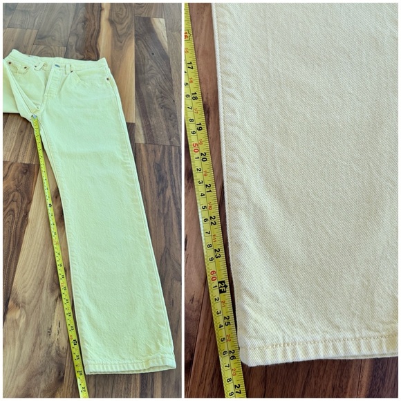 🌼 Levi’s 501 Cropped Jean in Botanical Yellow size 26 - Picture 14 of 16